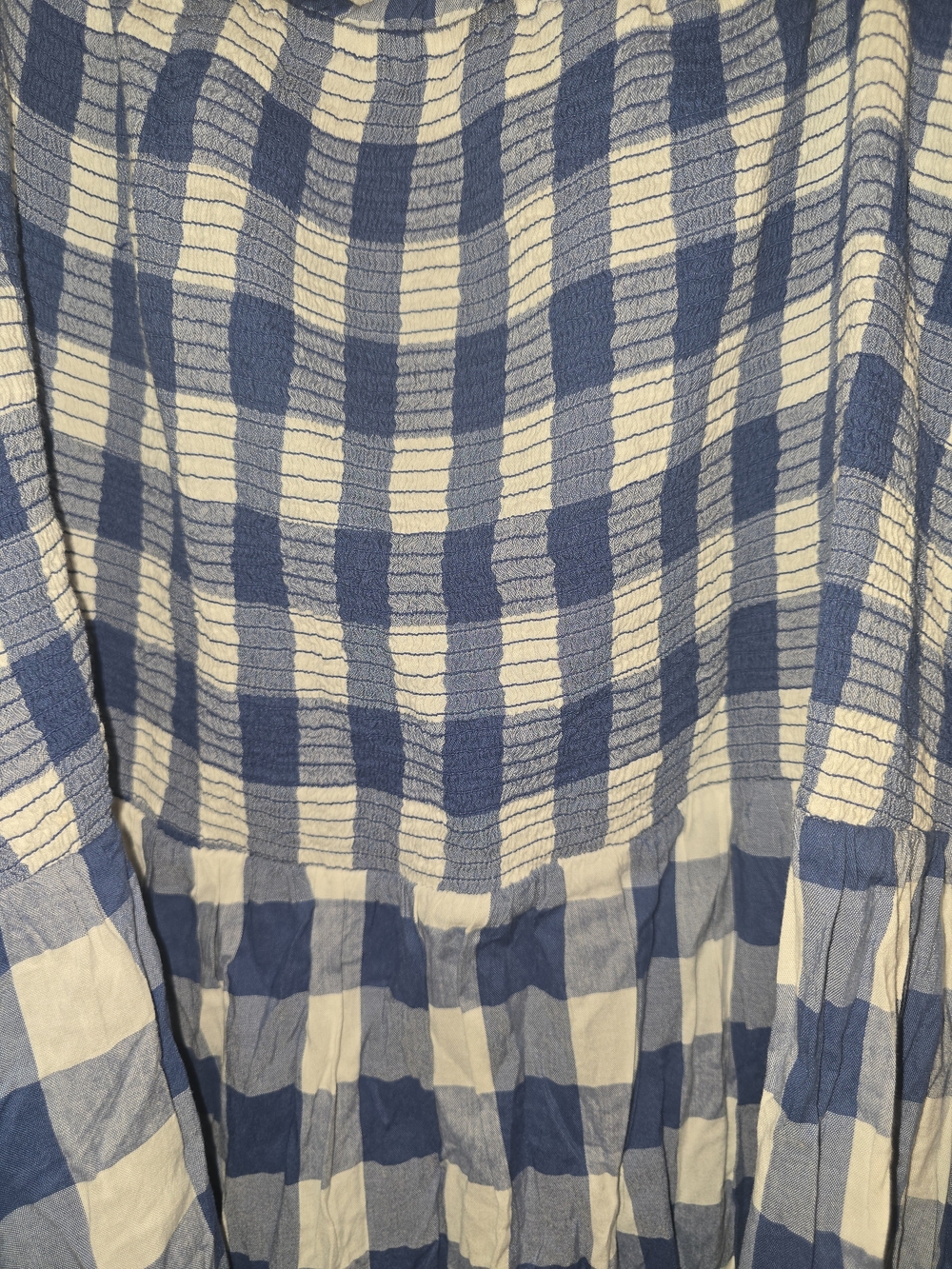 Old Navy Blue and White Gingham Sundress with Ruffle Straps - Picture 3 of 5